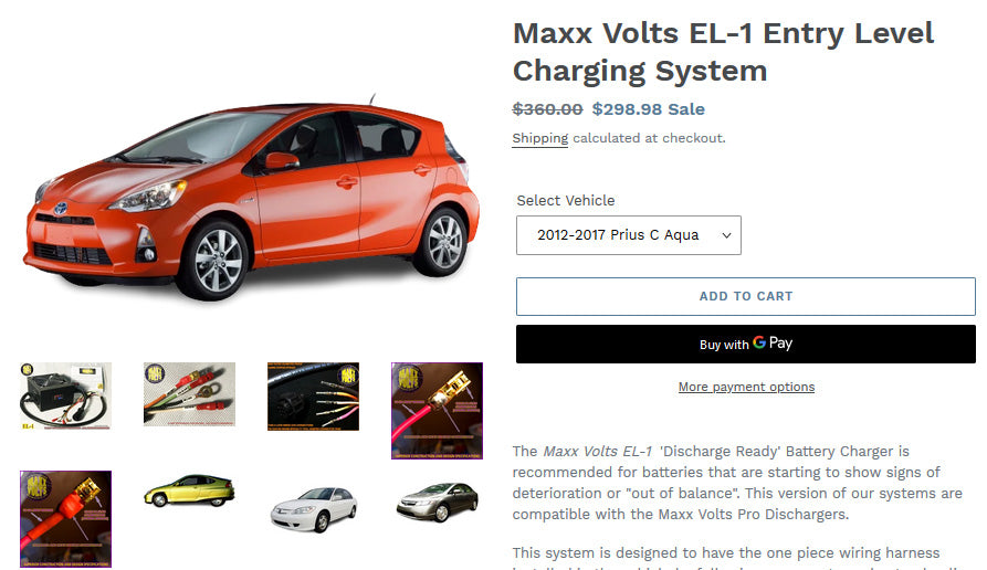 Maxx Volts adds 2012-2017 Prius C Aqua to its lineup of Grid Charger Hybrid Battery Balancer Systems!