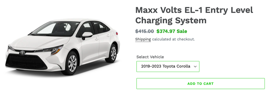 Maxx Volts adds 2019-2023 Toyota Corolla Hybrid to it's lineup of compatible vehicles!