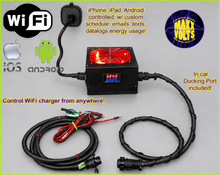 Load image into Gallery viewer, Maxx Volts Wi-Fi charging system with black harness, light background, red 324.0 voltage display and blue 0.000 current display