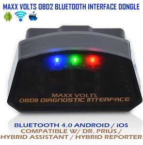 Maxx Volts OBD2 BLE 4.0 Bluetooth Interface Dongle - iOS / Android Compatible